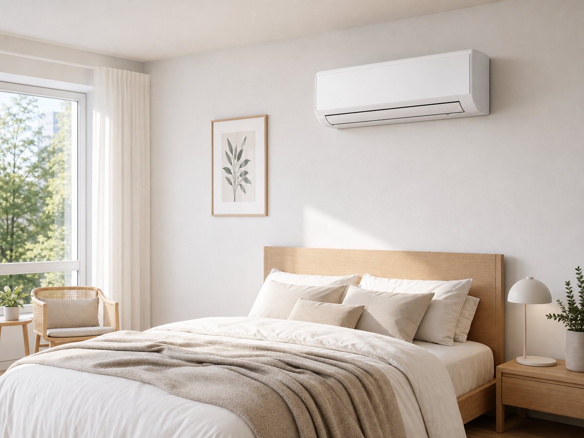 Wall split air conditioner with outdoor condenser
